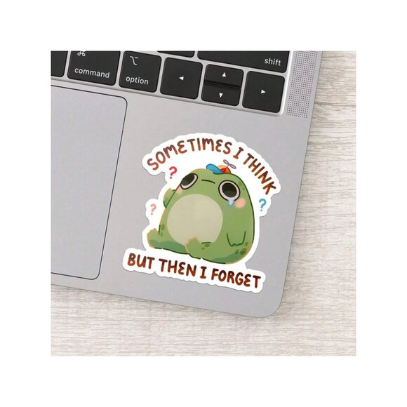 1PC Think But Then I Forget Waterproof Sticker Funny Frog Vinyl Sticker - Picture 8 of 10